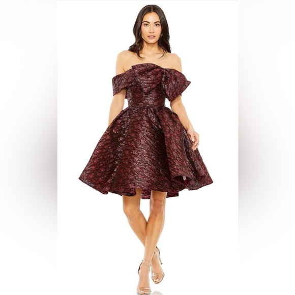 Mac Duggal 68622 - A-Line Bow Cocktail Dress NWT - Picture 1 of 8